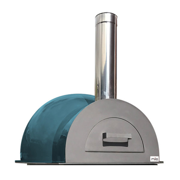 The Mila 60 in teal pizza oven
