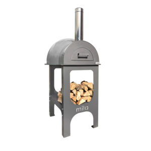 The Mila 60 pizza oven in light grey with legs